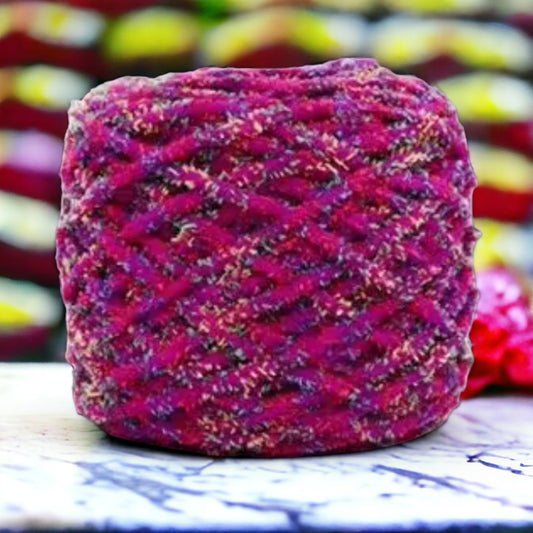 Stitch & Spool Vivid Speckle Jumbo Velvet Yarn - 100% Recycled Polyester, 160g/135yd Skeins in Solid Colors with Speckles